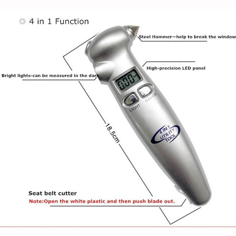 Four-in-One Tire Pressure Gauge