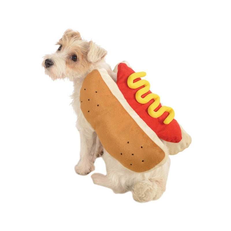 Halloween Costume Hot Dog Shaped Dachshund Sausage Adjustable Clothes Funny Warmer For Puppy Dog Cat pet Dress Up Supplies