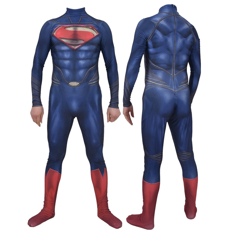 Adults Kids The Man of Steel Cosplay Costume Zentai Suit  Superhero Halloween Bodysuit
