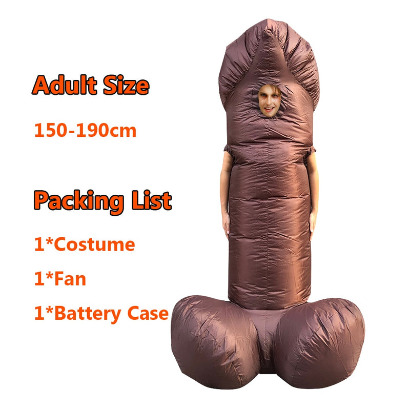 Hot Adult Inflatable Costume Fullbody Penis Jumpsuit Halloween Cosplay Costumes Funny Disfraz for Men Women
