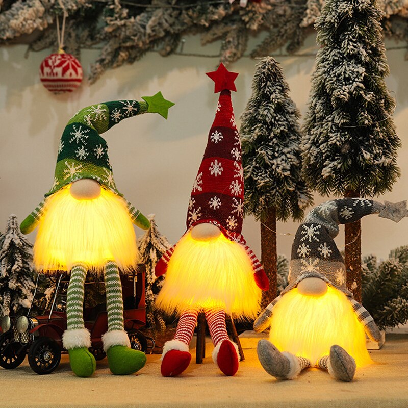 Christmas Glowing Faceless Doll Gnome Merry Christmas Decorations for Home 2021 Christmas Ornament Navidad Natal Gifts New Year
