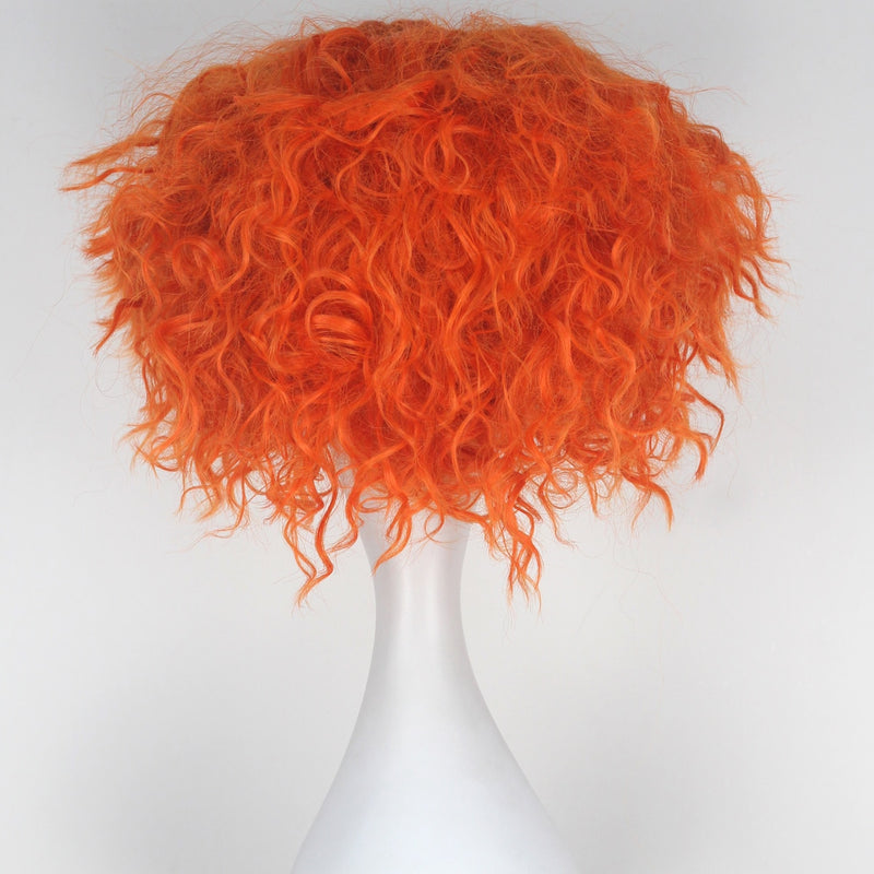 Alice in Wonderland 2 Mad Hatter Cosplay Halloween Short Curly Wigs Tarrant Hightopp Orange Heat Resistant Synthetic Hair