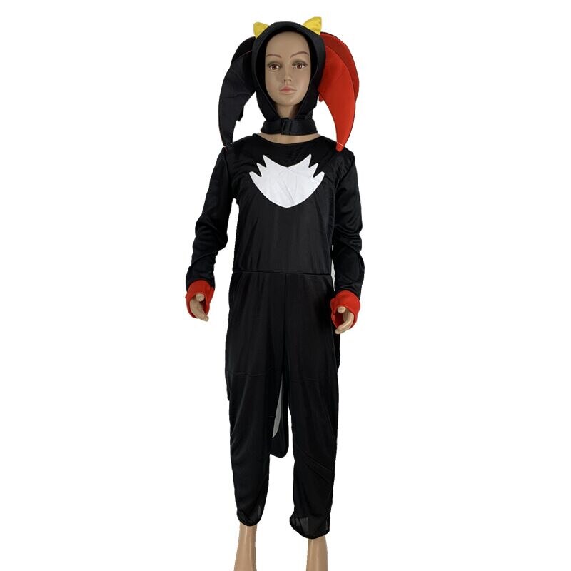 Children Anime Game Blue Black Hedgehog Cosplay Costume Funny Halloween Carnival Jumpsuits With Hat Gloves Sets