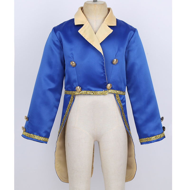 Baby Boys Prince Costume Turn-Down Collar Tuxedo Jacket Kids Toddlers Halloween Cosplay Birthday Theme Party Tailcoat