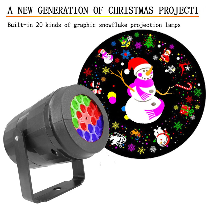 LED Stage Lights Christmas Laser Projector Lamp 20 Pictures Pattern Holiday DJ Disco Light For Home Christmas Decoration 2022