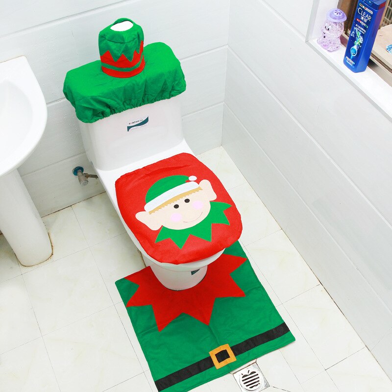 Christmas Toilet Dec  Santa Claus Bathroom Mat Christmas Toilet Seat Cover  Merry Christmas Decor For Home Noel Natal Goods
