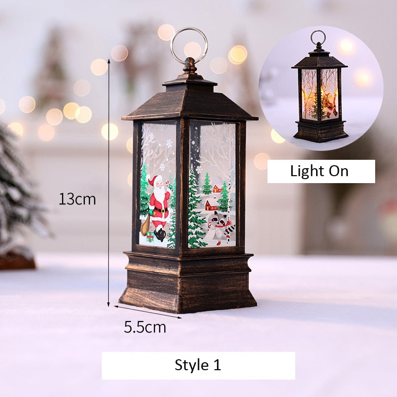 Santa Claus Snowman Lantern Light Merry Christmas Decor For Home Christmas Tree Ornament Xmas Gifts Navidad New Year