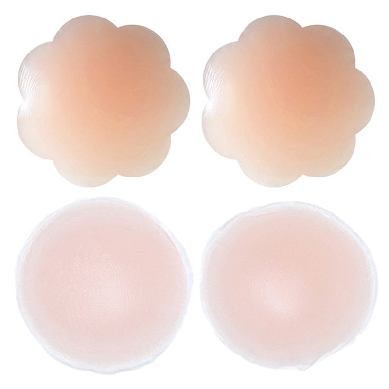 Women's Skin Tone Silicone Nipple Cover Pasties 2 Pairs