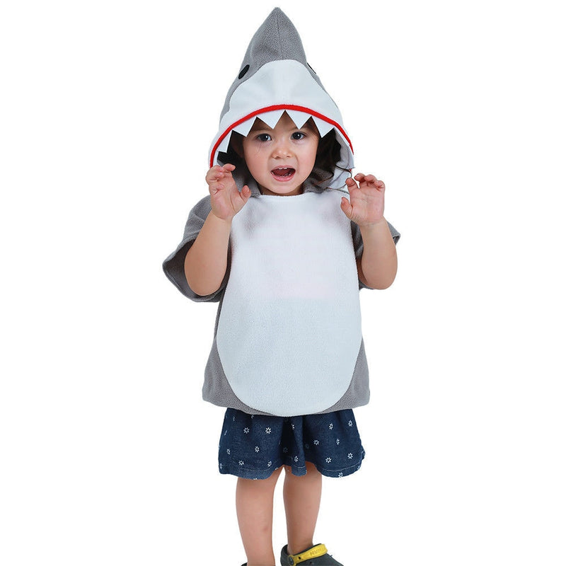 Gray Shark Cosplay Hoodie Halloween Costume For Kids Toddler Christmas Fancy Dress Children Sharks Candy Bag