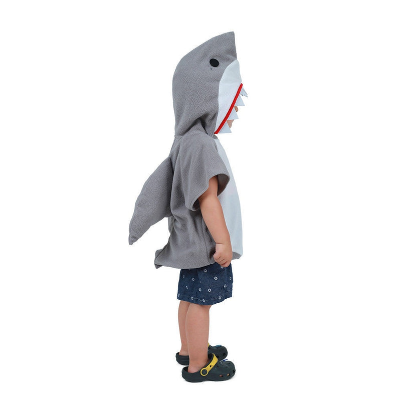 Gray Shark Cosplay Hoodie Halloween Costume For Kids Toddler Christmas Fancy Dress Children Sharks Candy Bag