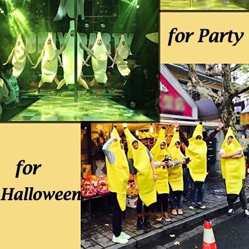 Adult Unisex Funny Banana Suit Yellow Costume Light Halloween Fruit Fancy Party Festival Dance Dress Costume