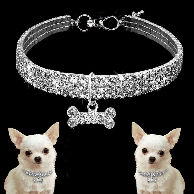 High Quality Bling Rhinestone Crystal Dog or Cat Collar Puppy Kitten Crystal diamond