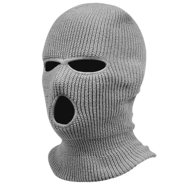 3-Hole Knitted Full Face Cover Ski Mask, Winter Balaclava Warm Knit