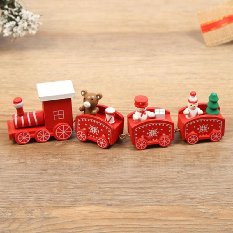 Wooden Christmas Train Kids Toy Christmas Decorations For Home Xmas Navidad Noel Gifts Christmas Ornament New Year