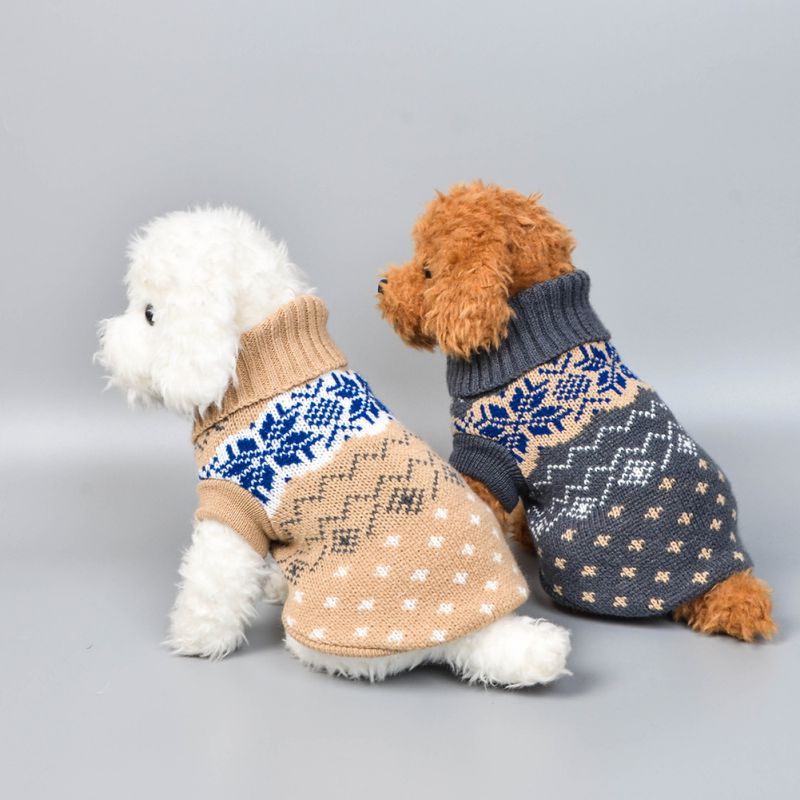 1Pc Winter Dog Sweater Small Dog Clothes Puppy Sweater For Pet Dog Knitting Crochet Cloth Christmas Dog Sweater Decoration