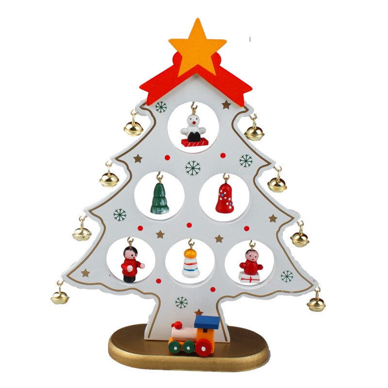 DIY WOODEN CHRISTMAS TREE - Desktop Decoration Bells Ornaments Trees