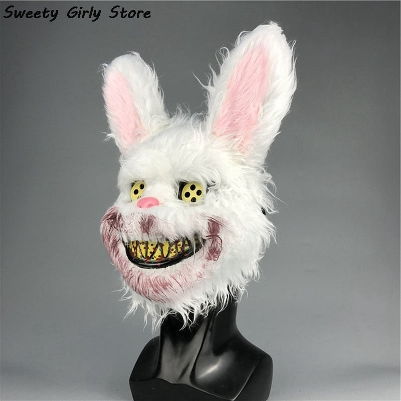 Rabbit Cosplay Mask Halloween Party Scary Head Cover