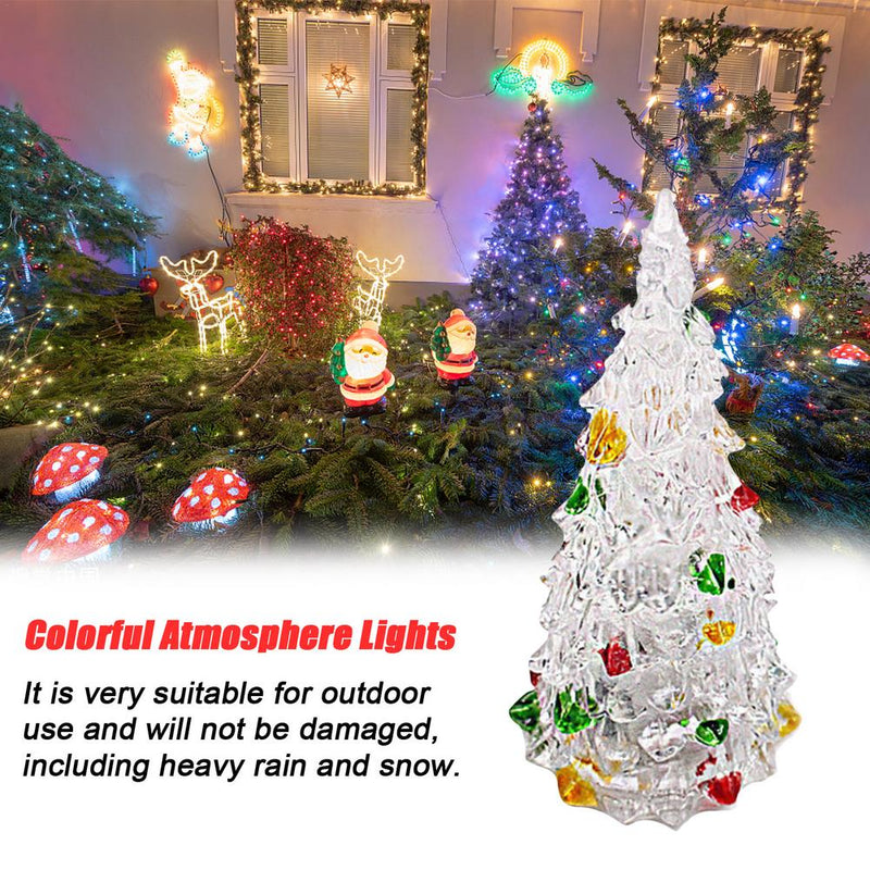 Vintage Crystal Christmas Trees Battery-Operated  Multi-Color Desk Glowing Acrylic Lights For Christmas Parties Holiday