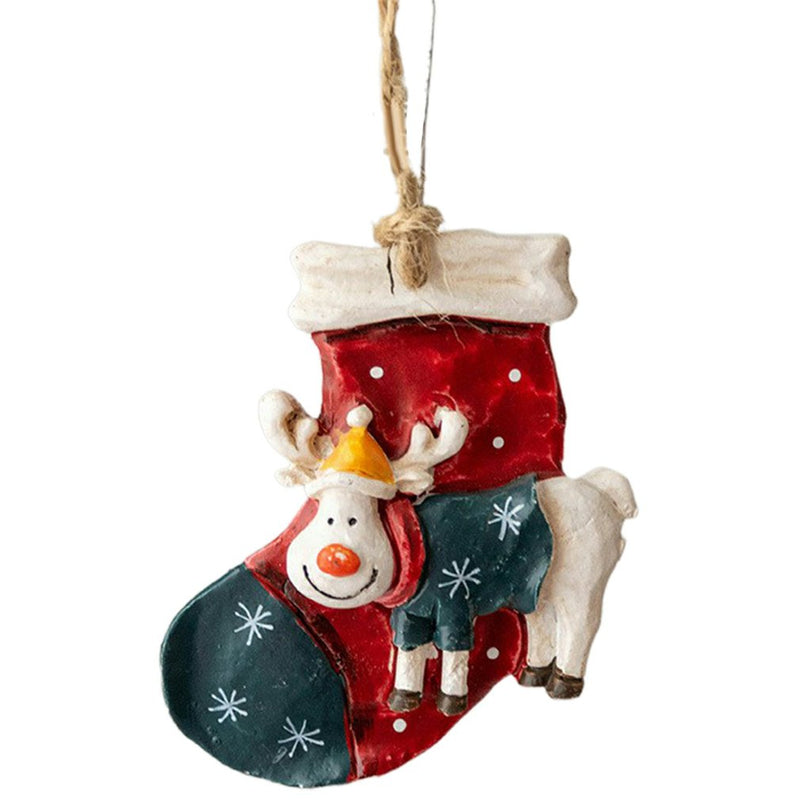 Christmas Decorations Retro Small Horse Christmas Socks Hanging Ornaments Toys Tree Pendant For Party Home