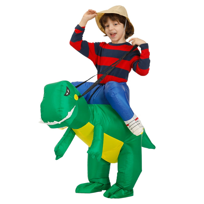 Kids Child Inflatable Dinosaur Costume Anime Halloween Purim Party Cosplay Animal Suit Dress Dino for Boys Girls