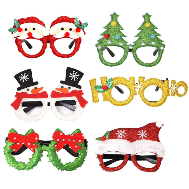 Christmas Party Glasses Santa Snowman Reindeer Xmas Decoration Eyeglasses Prop Kids Gifts Merry Christmas