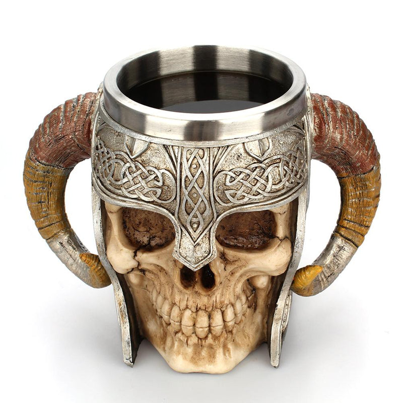 Creative Skull Mug Viking Drinking Cup - Resin Skull Mug Beer Tea Cups Bar Drinkware