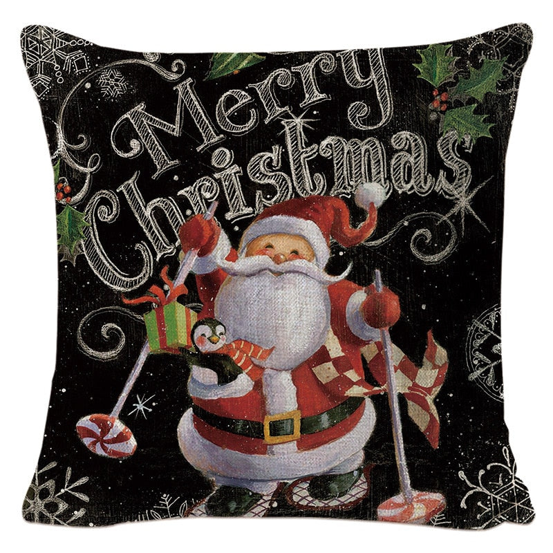 45cm Christmas Cushion Cover Merry Christmas Decor For Home Sofa 2022 Christmas Ornament Pillowcase Natal Navidad 2023 New Year
