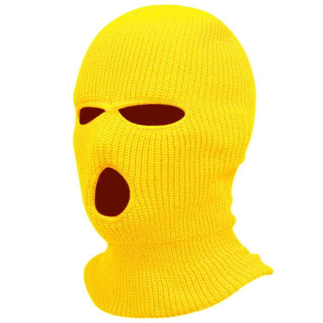 3-Hole Knitted Full Face Cover Ski Mask, Winter Balaclava Warm Knit