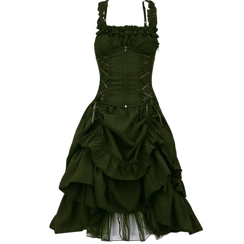 5XL Women Victorian Gothic Dress Vestidos Retro Lolita Palace Court Princess Halloween Punk Cosplay Long Sundress
