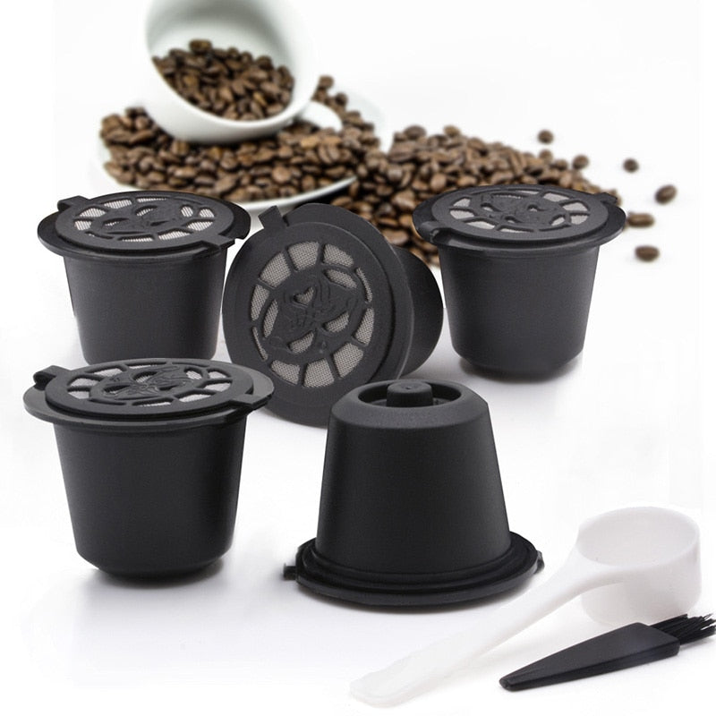 3PCS Nespresso Refillable Coffee Capsule Cup Reusable Coffee Capsule Spoon Brush Coffee Filters Coffee Accessories