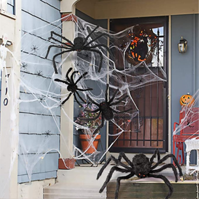 Oversized Plush Black Spider Halloween Party