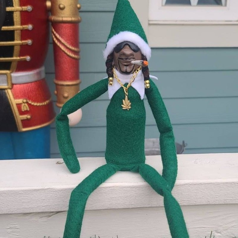Snoop on A Stoop Christmas Elf Doll Spy on A Bent Christmas Elf Doll Home Decoration New Year Christmas Gift Toy