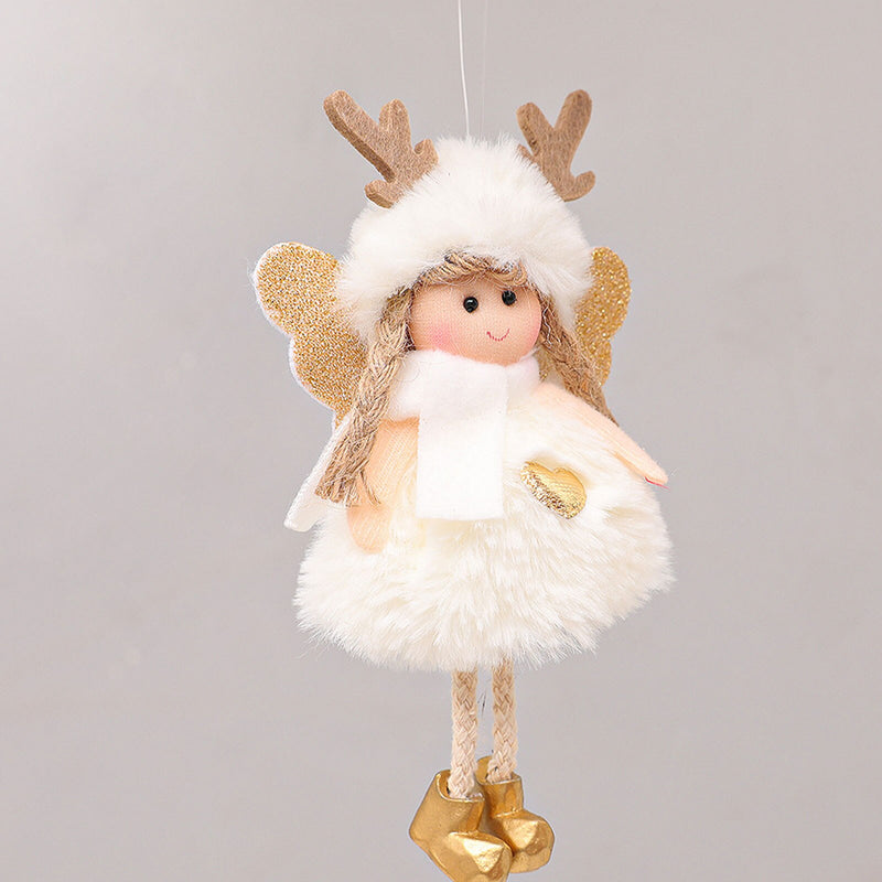Christmas Angel Girl Pendants Christmas Tree Hanging Ornaments Elves Crafts Decorations For Household Xmas Theme Party Gift