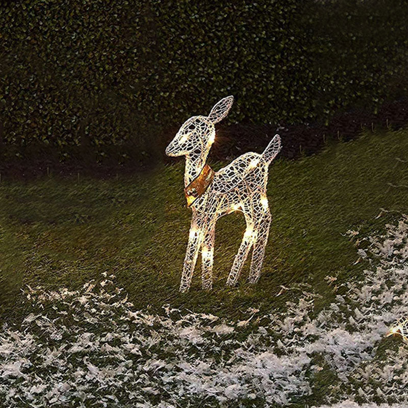 Christmas Wrought Iron Deer LED Light Glowing Garden Decoration Elk Statue Outdoor Yard Reindeer Xmas Ornament Home Decor