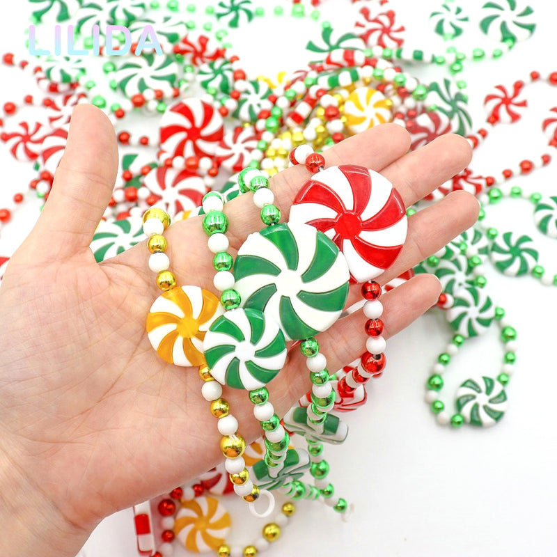 Candy Pendant Garland Bead Curtain Ball String Christmas Tree Decoration Xmas Ornaments Home Decor Children's Gifts