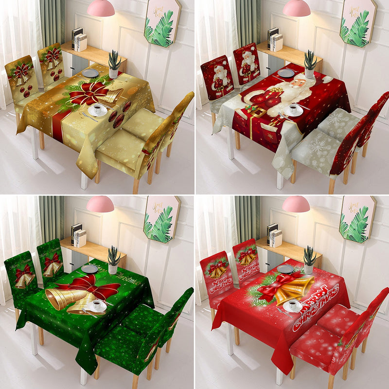 New Christmas Tablecloth Holiday Decoration Oil-proof and Waterproof Rectangular Wedding Decor Tablecloth Home Nappe De Table