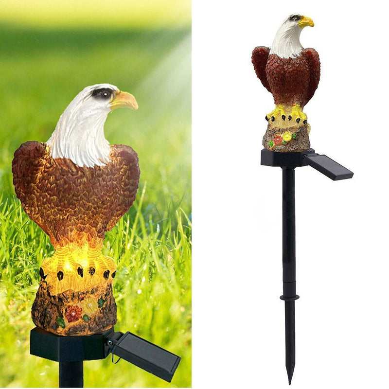 LED Solar Garden Lights Eagle Ornament Bird Outdoor - Waterproof Yard Decor Lamp