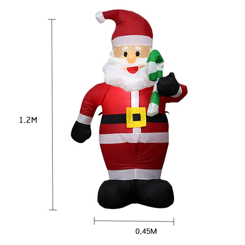 LED Illuminated Inflatable Doll Santa Claus Ornament Garden Toys Party Supplies Christmas Decoration for Home