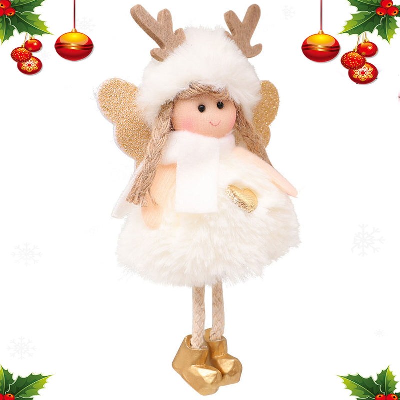 Christmas Angel Girl Pendants Christmas Tree Hanging Ornaments Elves Crafts Decorations For Household Xmas Theme Party Gift