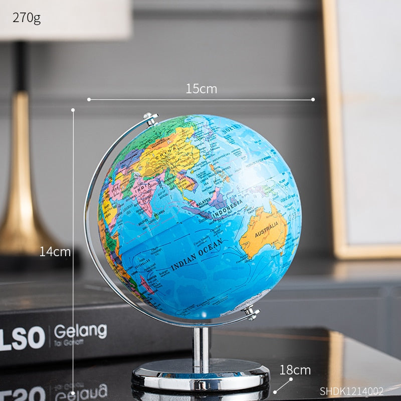 World Globe Figurines for Interior Globe Geography Kids Education Office Decor Accessories Home Decor Birthday Gifts for Kids