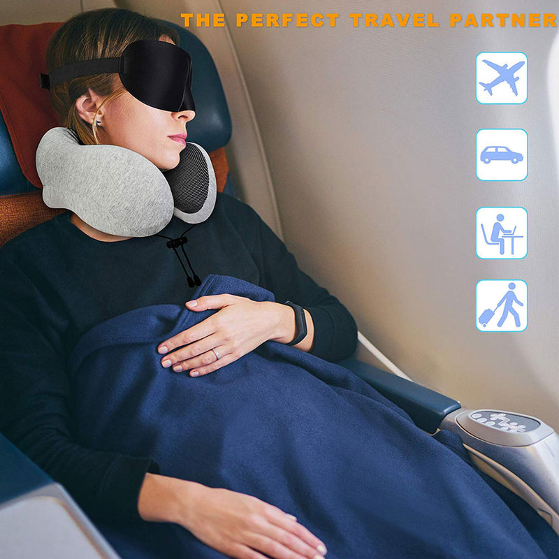 U Shaped Memory Foam Neck Pillows Soft Travel Pillow Massage Neck Pillow Sleeping Airplane Pillow Cervical Healthcare Bedding