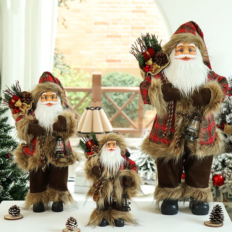Big Santa Claus Doll Merry Christmas Decorations for Home Childrens New Year Toy Gift Navidad Natal Decor Party Supplies