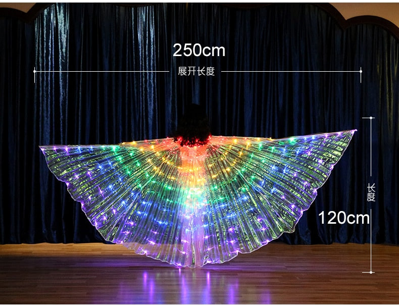 Children Dancers LED Butterfly Wings Costume Kids Dance Costume fluorescent Costumes Christmas Shows Party Clothes