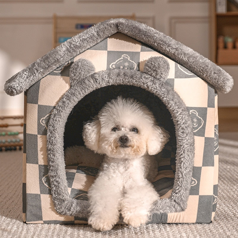 Foldable Dog House Dog Bed Pet Supplies Winter Small and Medium-sized Dogs Warm Pet Supplies Puppy Cave Sofa