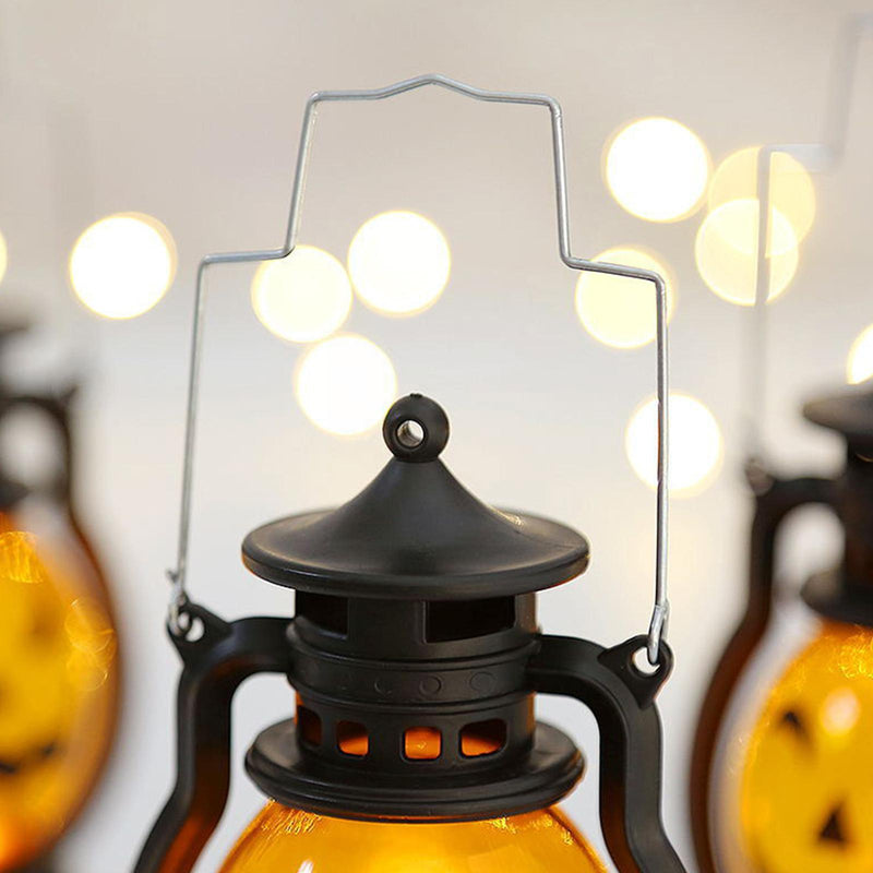 Halloween Christmas Pumpkin Night Light Lamp Plastic Hanging Prop Yard Decor Decoration Lantern