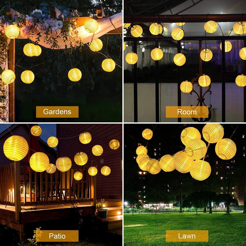 Solar Outdoor Light Garland - Lantern Lamp String Lighs Waterproof Lamp Garden Garland Christmas Light Decoration
