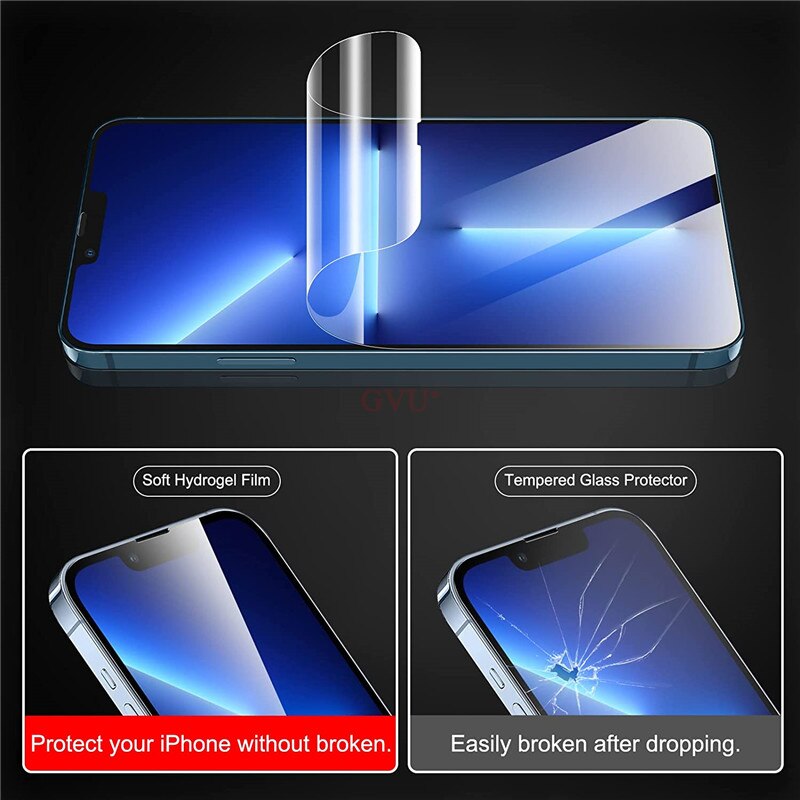 4PCS Full Cover Hydrogel Film On The For All iPhone 14 Pro Max Plus Screen Protector