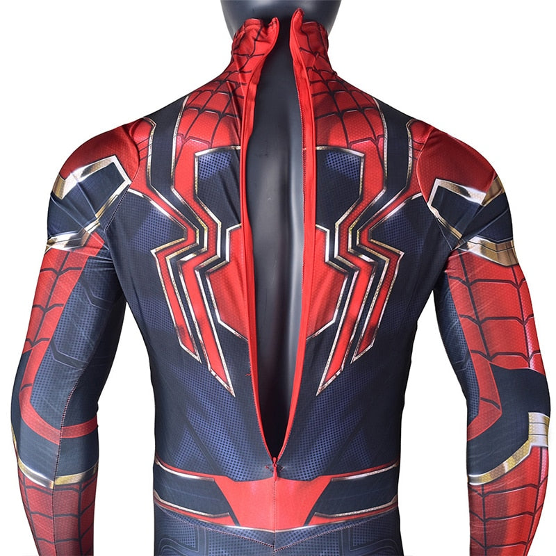 Marvel Avengers Superhero Spiderman Cosplay Costume No Way Home Iron Spider Bodysuit Jumpsuit Halloween Costumes for Kids Adult