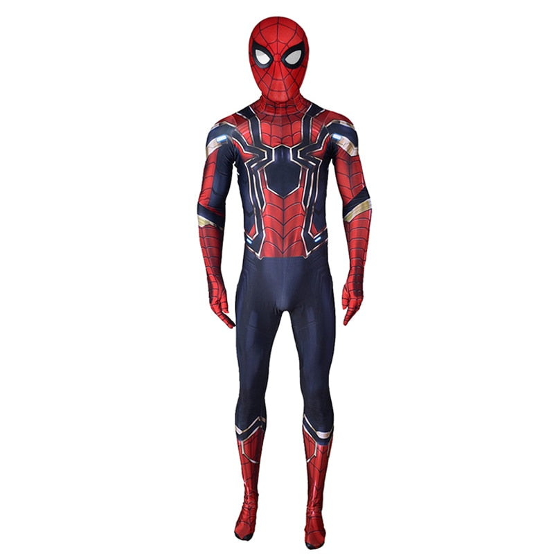 Marvel Avengers Superhero Spiderman Cosplay Costume No Way Home Iron Spider Bodysuit Jumpsuit Halloween Costumes for Kids Adult