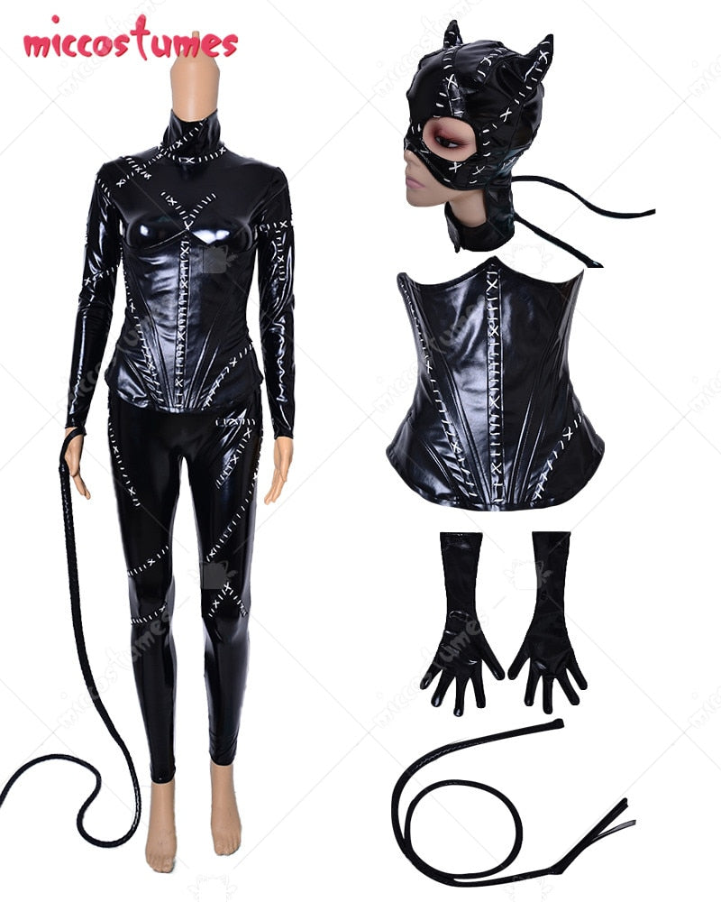 Women Cat Suit Jumpsuit Bodysuit Cosplay Costume for Women Halloween Cosplay Costume